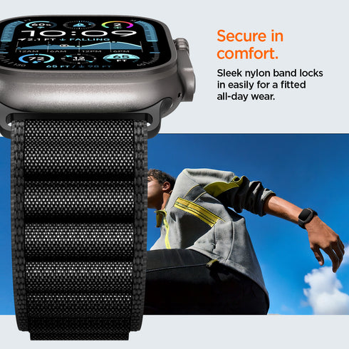 Spigen רצועת שעון WBF1 ל-Apple Watch – תואמת Ultra 3/2/1 (49mm), Series 11/10 (46mm), 9/8/7 (45mm), 6/5/4 (44mm)